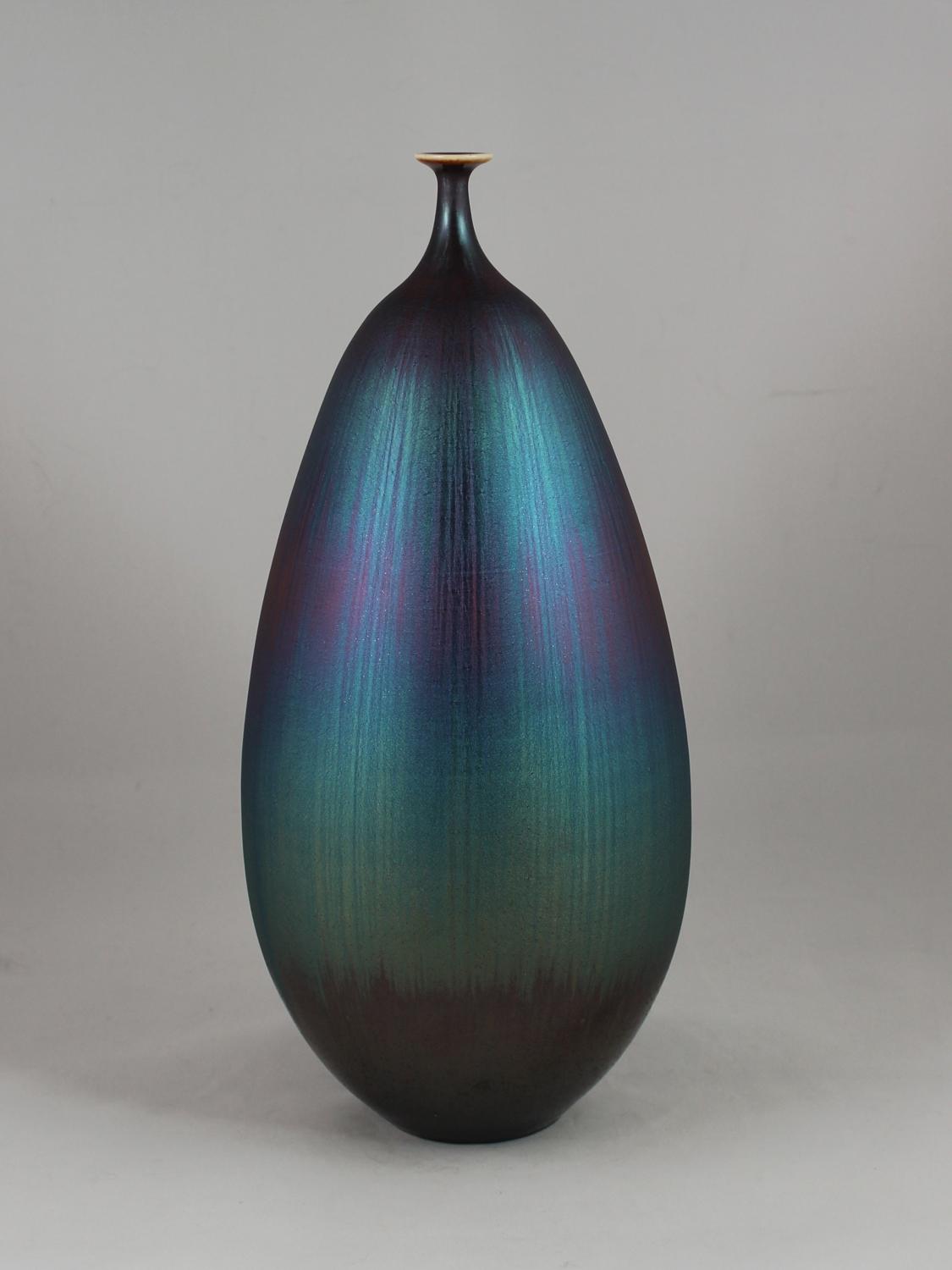 Hideaki Miyamura, Vase with Blue Hare's Fur Glaze