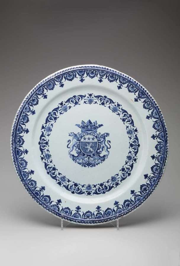 Rouen faience armorial charger